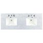 James Martin Vanities Brittany 60" Double Bathroom Vanity in Victory Blue with 3 cm Carrara White Marble Top, , large