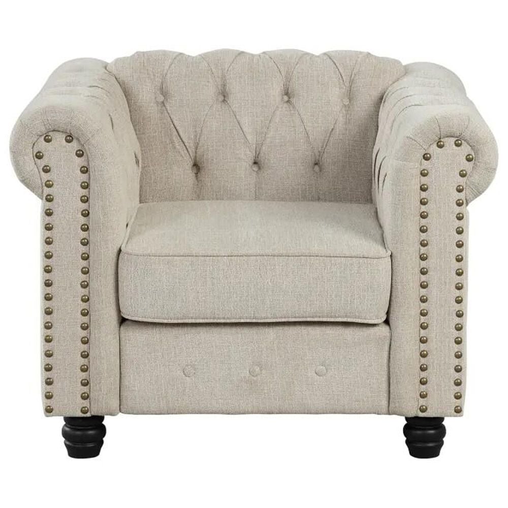 Morden Fort Chesterfield Accent Chair in Beige, , large