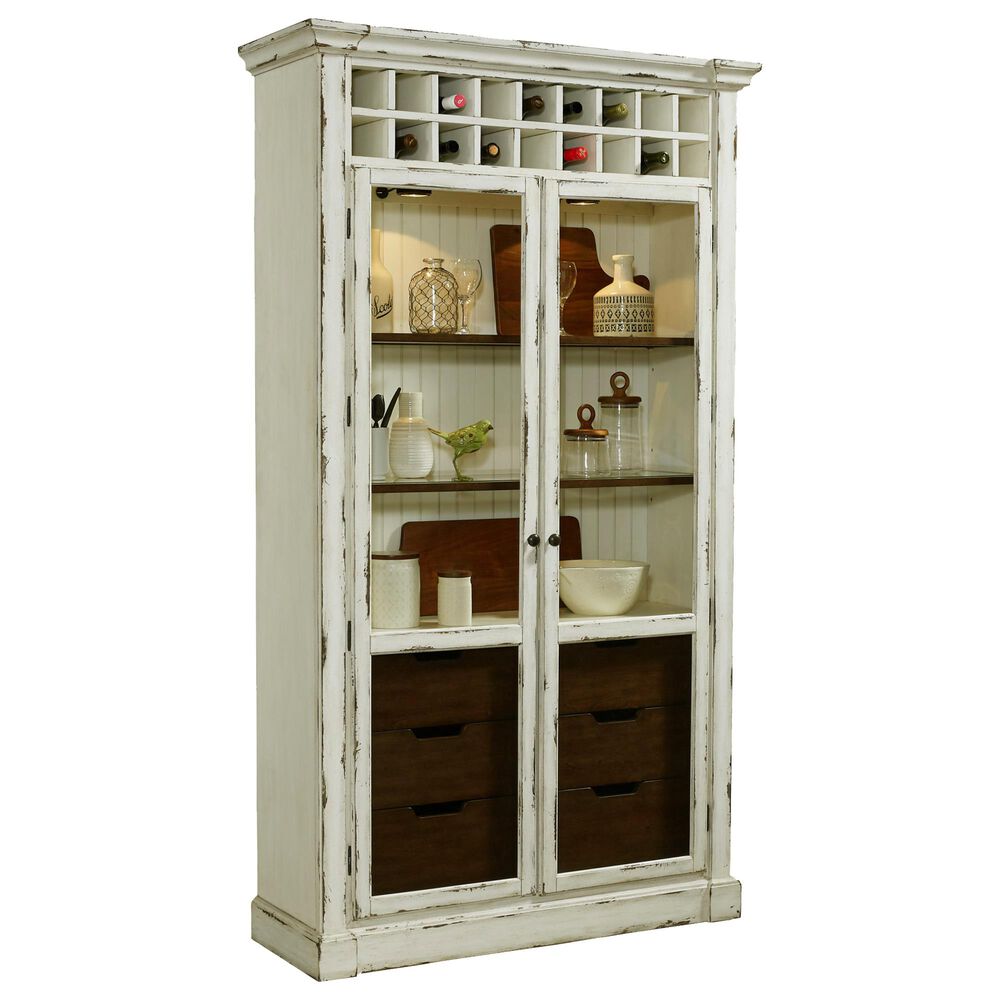 Chapel Hill 47.25" PFC Curio in Antique White, , large