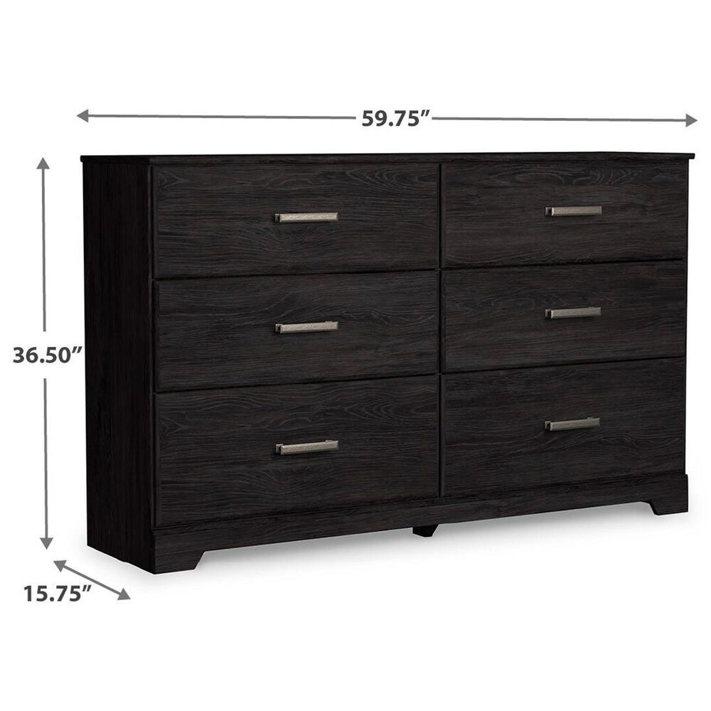 Ashley Belachime 6 Smooth-Gliding Drawer Dresser in Dark Charcoal, , large