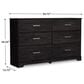 Ashley Belachime 6 Smooth-Gliding Drawer Dresser in Dark Charcoal, , large