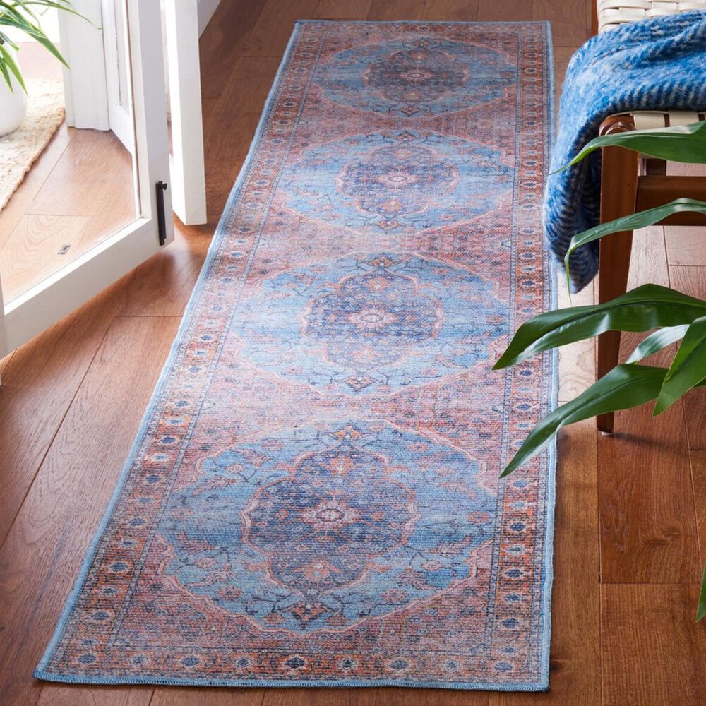 Safavieh Serapi 2&#39; x 9&#39; Blue and Orange Runner, , large