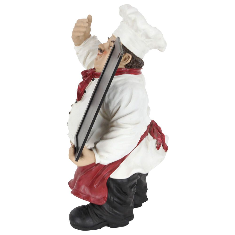 Maple and Jade Polystone Chef Decorative Sign in Black, Red and White, , large