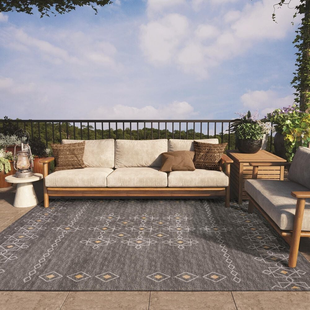 Dalyn Rug Company Sedona SN3 6&#39; x 9&#39; Charcoal Indoor/Outdoor Area Rug, , large