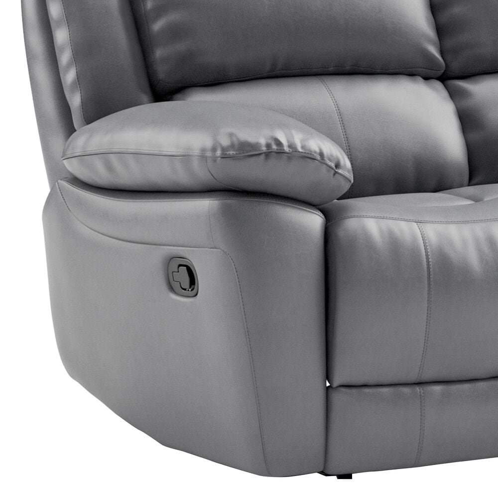 Furniture of America Glarus Manual Recliner Sofa and Loveseat Set in Dark Gray, , large