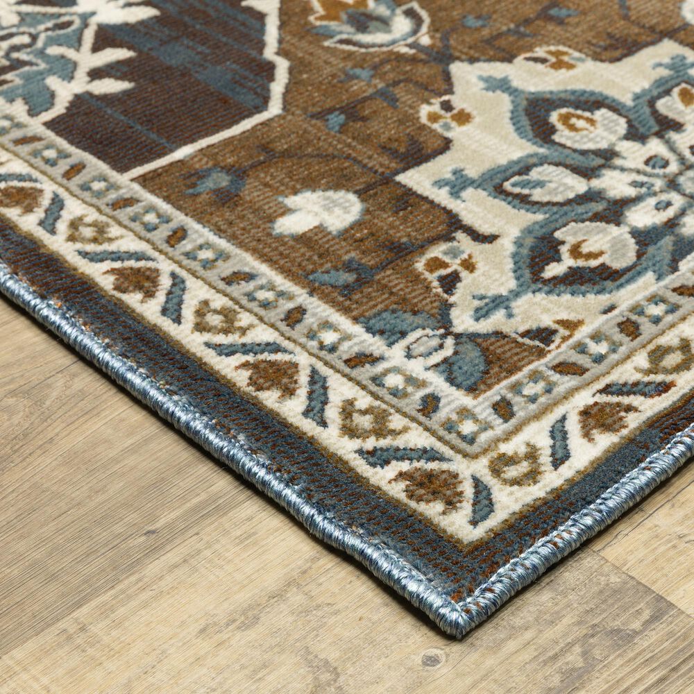 Oriental Weavers Ellington 2&#39;3&quot; x 7&#39;6&quot; Blue and Rust Runner, , large
