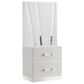New Heritage Europa Wood Cal King Panel Bed with 2 Nightstands in White, , large
