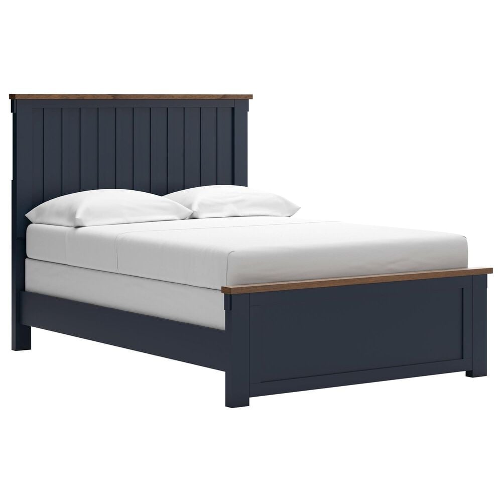 Ashley Landocken 5-Piece Full Bedroom Set in Brown and Blue, , large