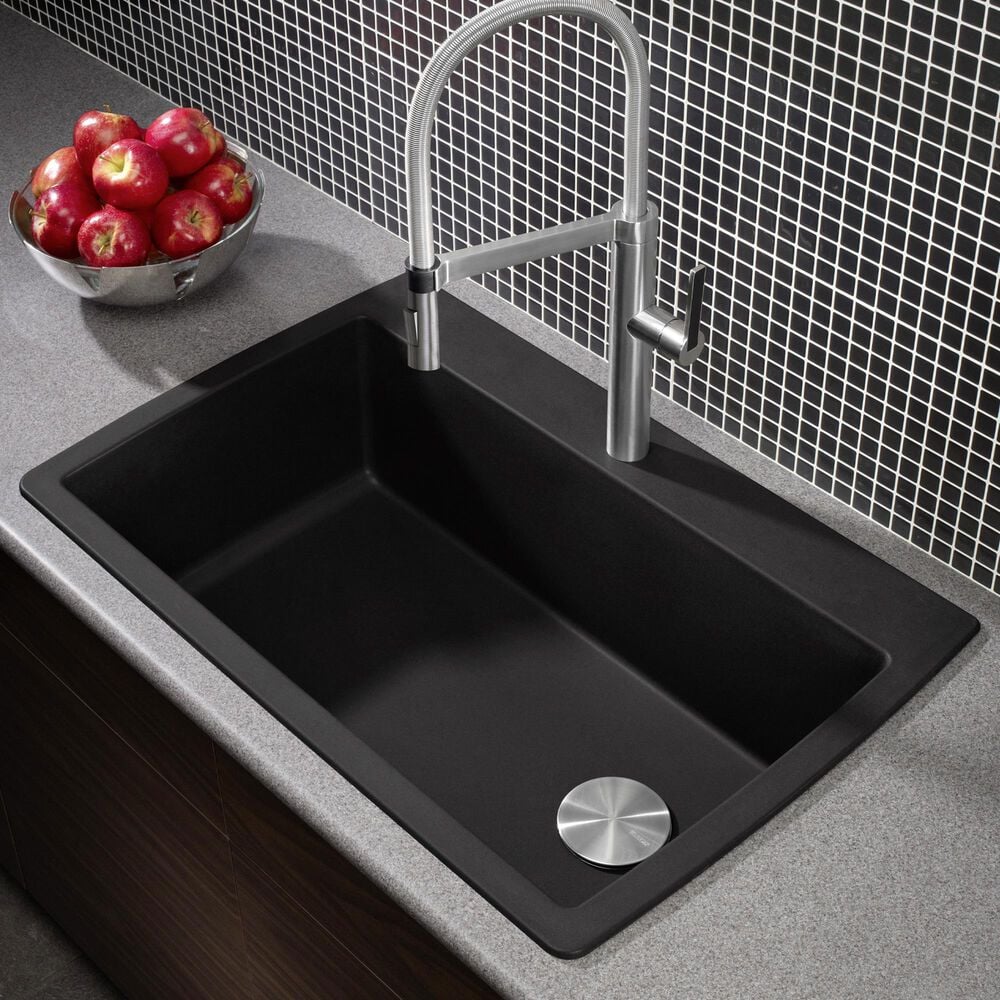 Blanco Diamond 34&quot; Super Single Dual Mount Kitchen Sink in Anthracite, , large