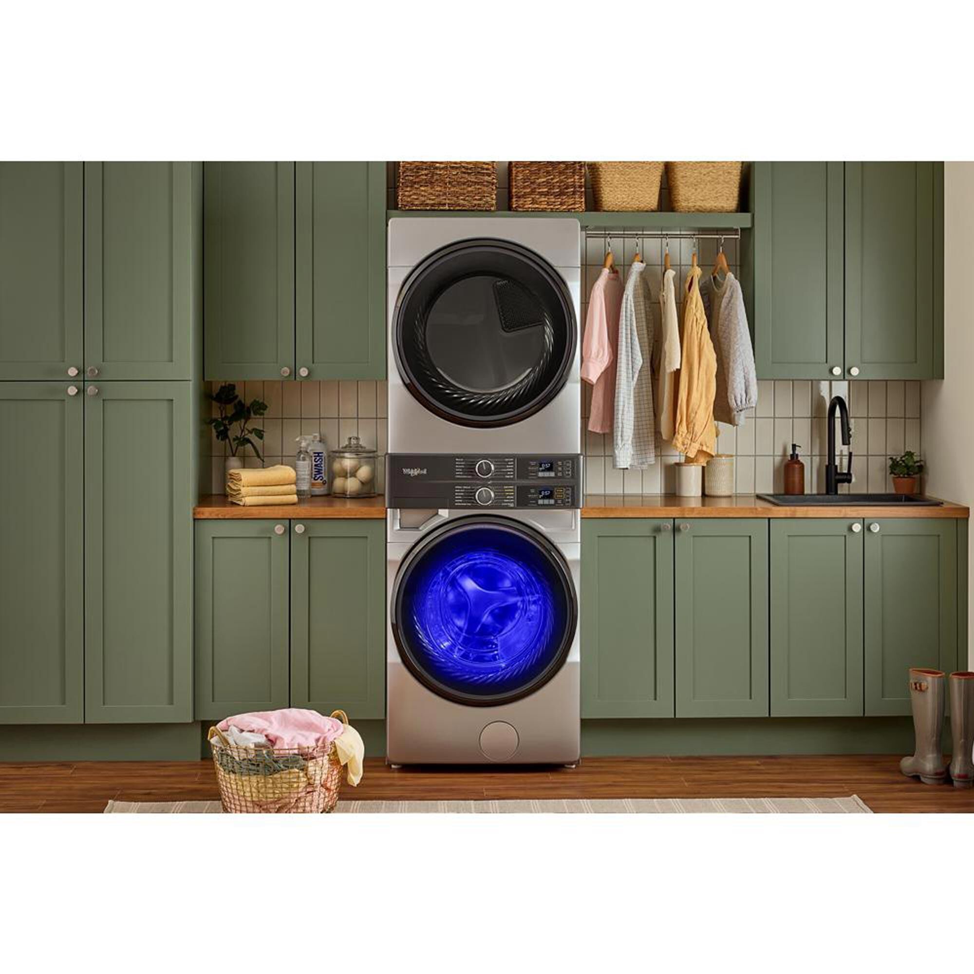 Whirlpool 4.5 Cu. Ft. Smart Front Load Washer and 7.4 Cu. Ft. Gas