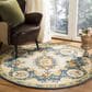 Safavieh Micro-Loop 5" Round Cream and Blue Area Rug, , large