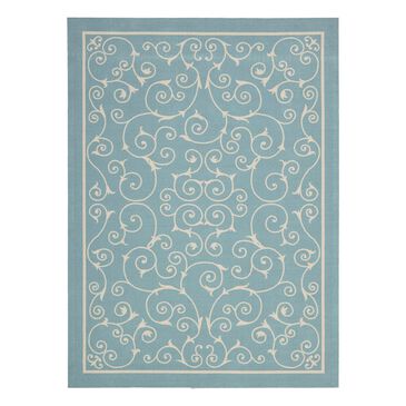 Nourison Home and Garden RS019 5"3" x 7"5" Light Blue Area Rug, , large
