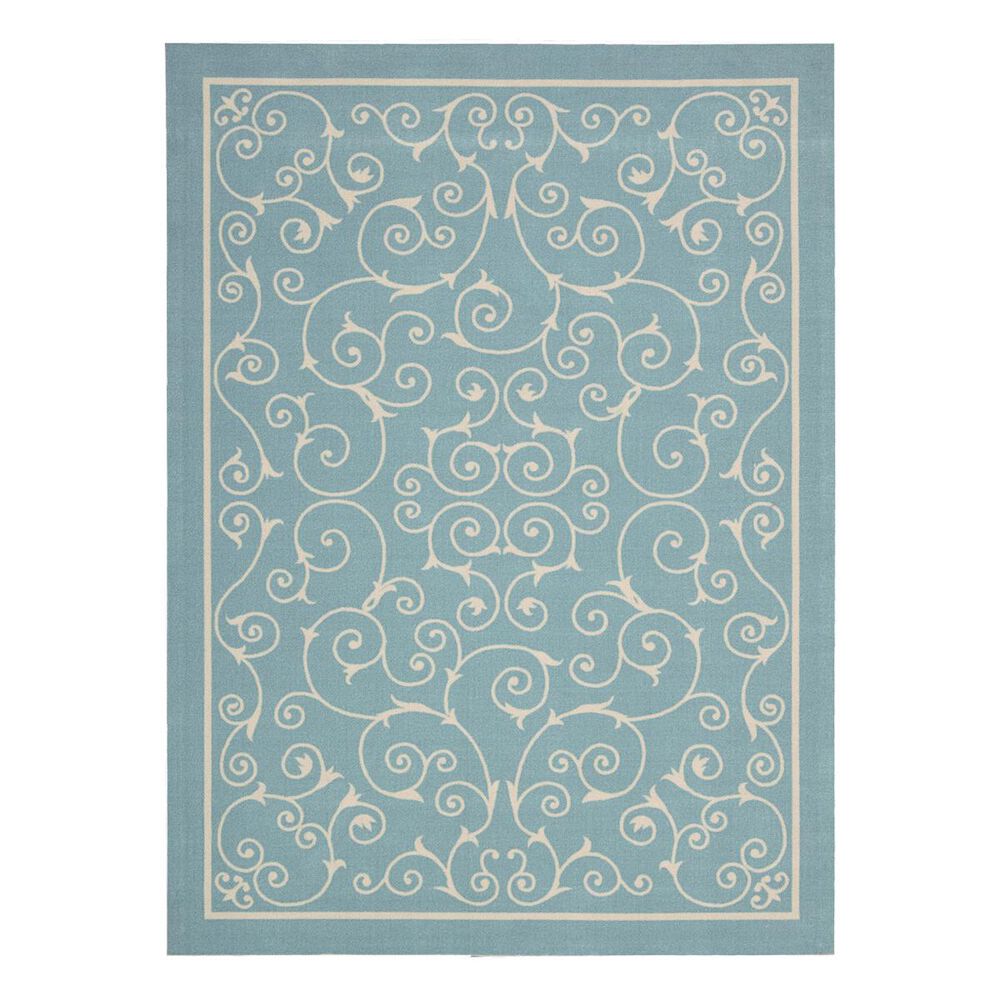 Nourison Home and Garden RS019 5'3" x 7'5" Light Blue Area Rug, , large