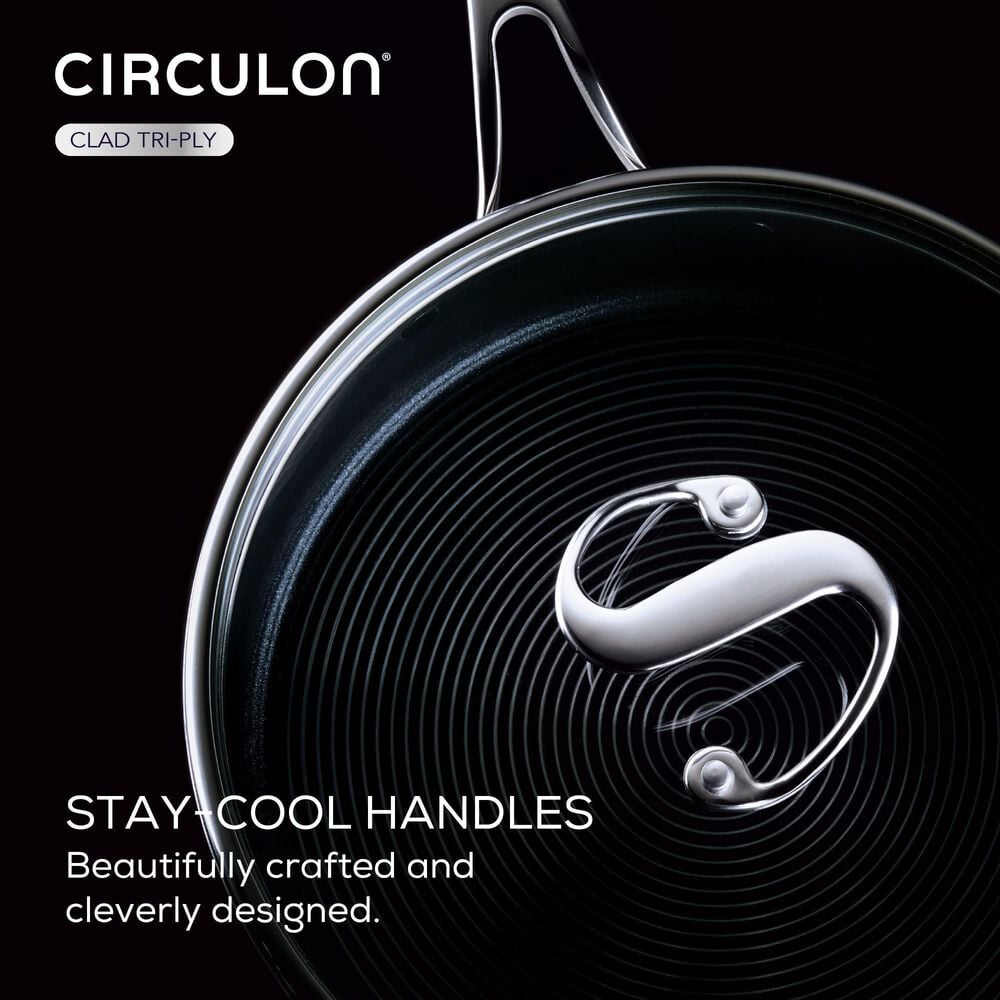 Circulon 10-Piece Tri-Ply Clad Nonstick Cookware Set with 2-Piece Bonus Utensil Set in Stainless Steel, , large