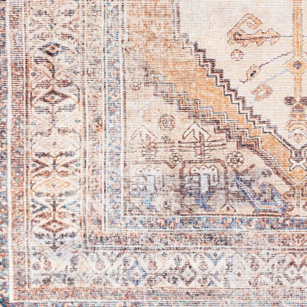 Surya Amelie 2&#39;7&quot; x 7&#39;10&quot; Camel, Wheat, Ivory, Saffron, Orange and Blue Runner, , large