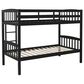 Linon Home Decor Perryton Twin Over Twin Bunk Bed in Sleek Black, , large