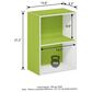 HOMLUX 2-Tier Cube Compact Storage Shelf Organizer Bookcase in Green and White, , large