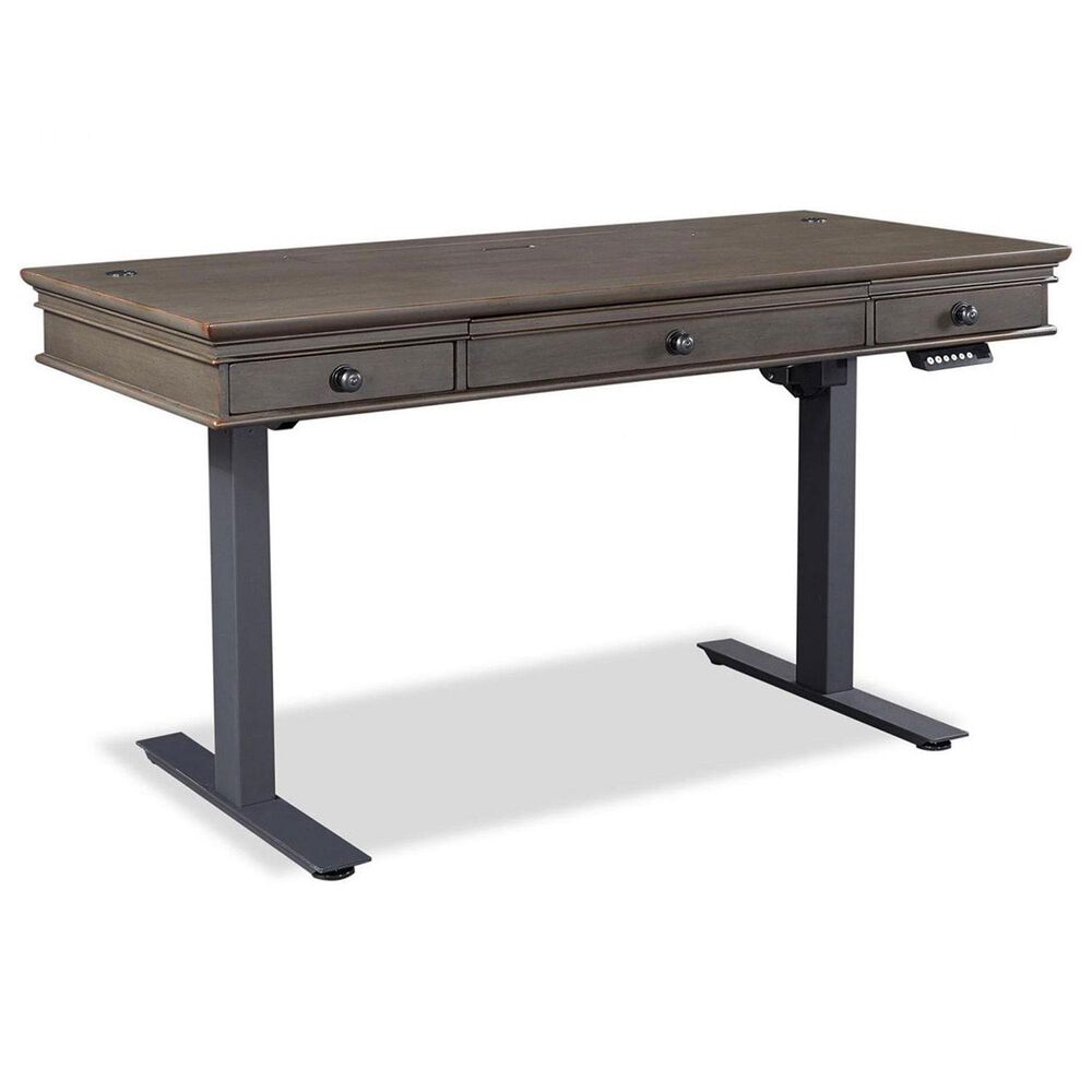 Riva Ridge Oxford 60" Lift Desk in Peppercorn and Black, , large