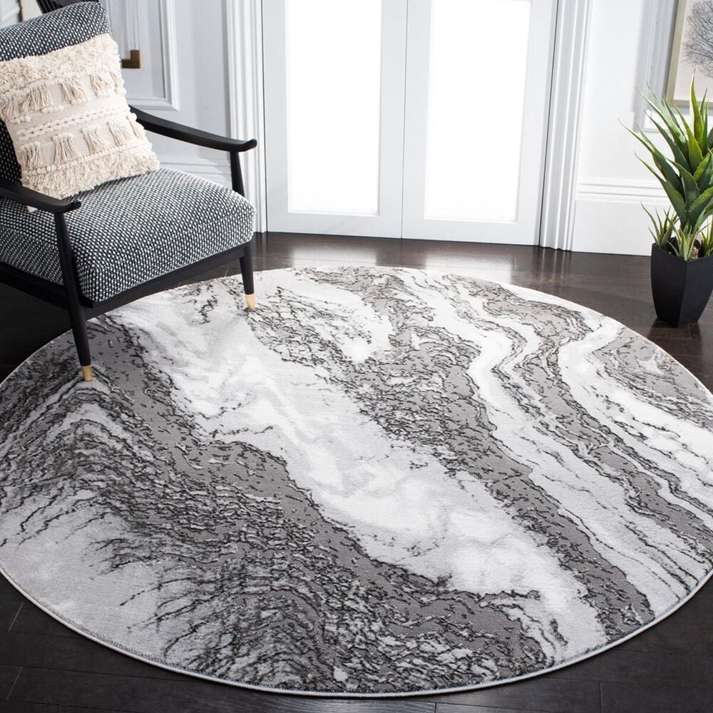 Safavieh Craft CFT844F 6&#39;7&quot; Round Light Grey and Grey Area Rug, , large