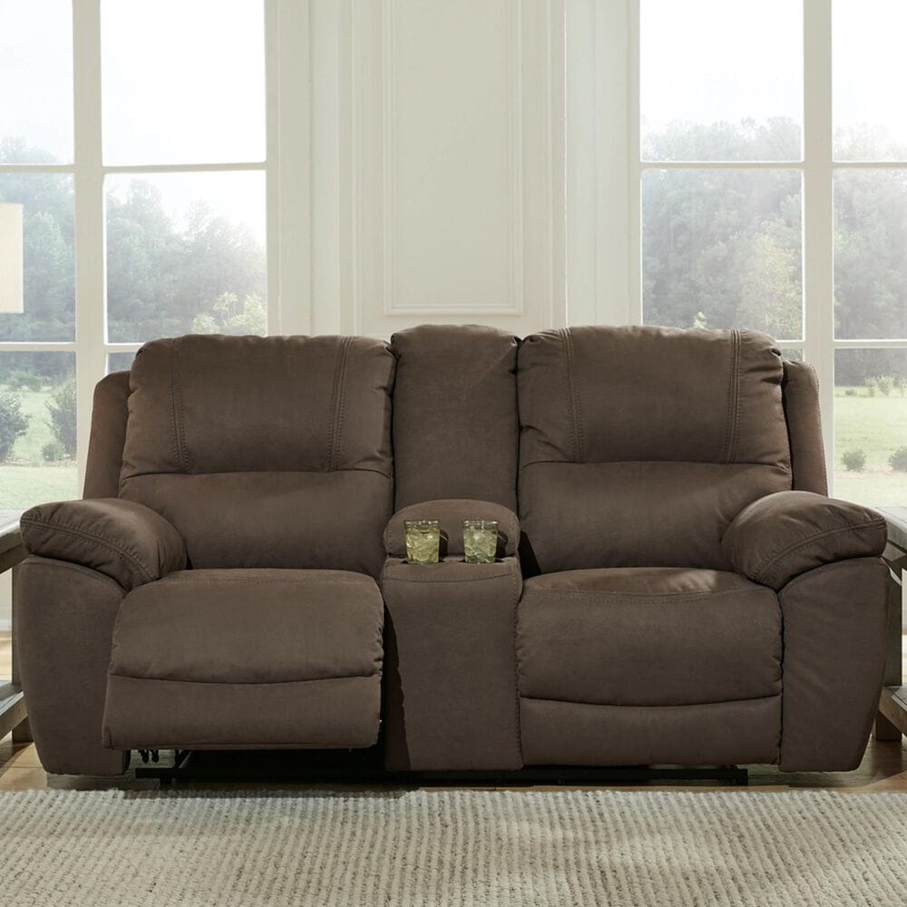 Ashley Next-Gen Gaucho Manual Reclining Loveseat with Console in Espresso, , large