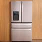 GE Profile 27.9 Cu. Ft. Smart 4-Door French-Door Refrigerator with Kitchen Assistant in Fingerprint Resistant Stainless Steel, , large