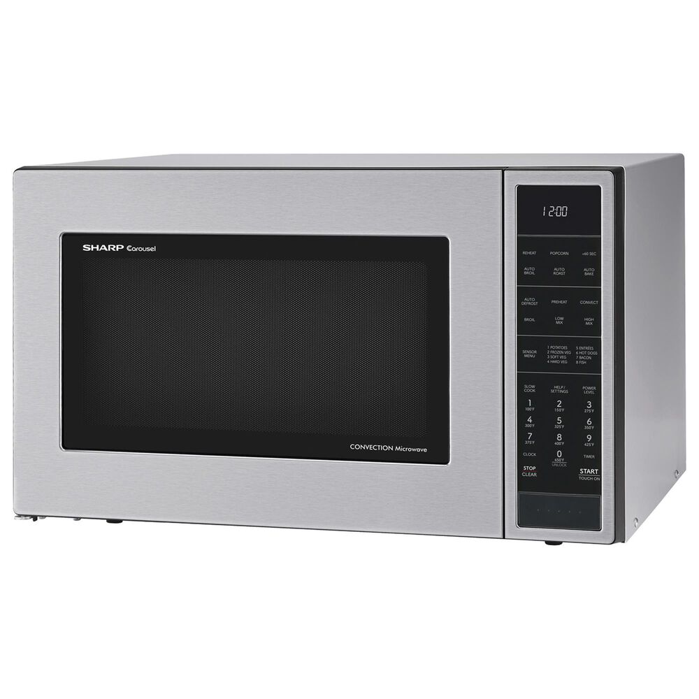 Sharp 1.5 Cu. Ft. Convection Countertop Microwave Oven in Black and Stainless Steel, , large