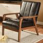 Baxton Studio Nikko Lounge Chair in Dark Brown, , large