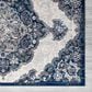 Amer Rugs Alexandria 2" x 6" Ivory and Navy Runner, , large