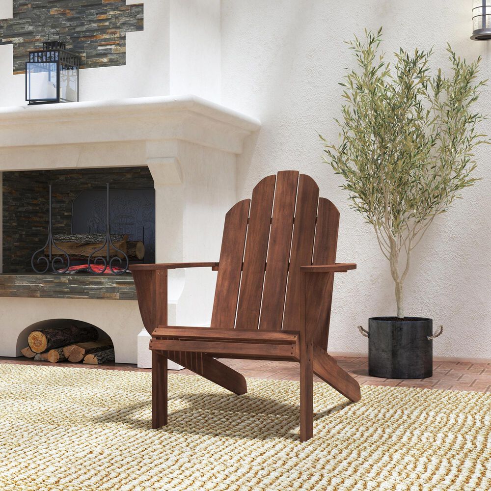 Linon Home Decor Adirondack Patio Chair in Acorn, , large