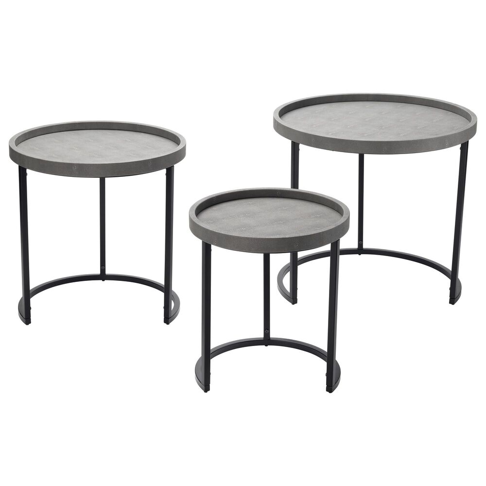 Splendor Living Maddox Nesting Table in Grey and Black (Set of 3), , large
