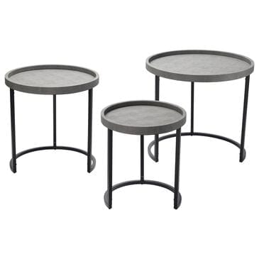 Splendor Living Maddox Nesting Table in Grey and Black (Set of 3), , large