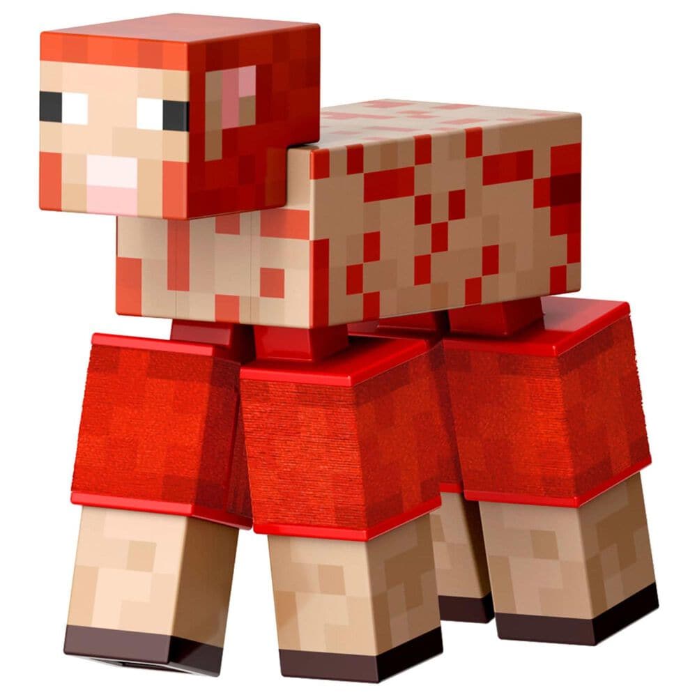 Mattel Minecraft 5.5&quot; Diamond Level - Sheep Action Figure with 3 Accessories in Red, , large