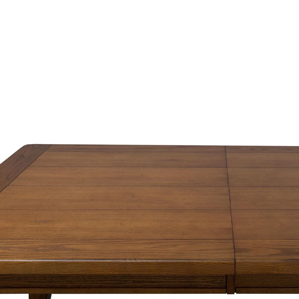 Belle Furnishings Treasures Rectangular Leg Table with 2-18&quot; Leaves in Rustic Oak - Table Only, , large