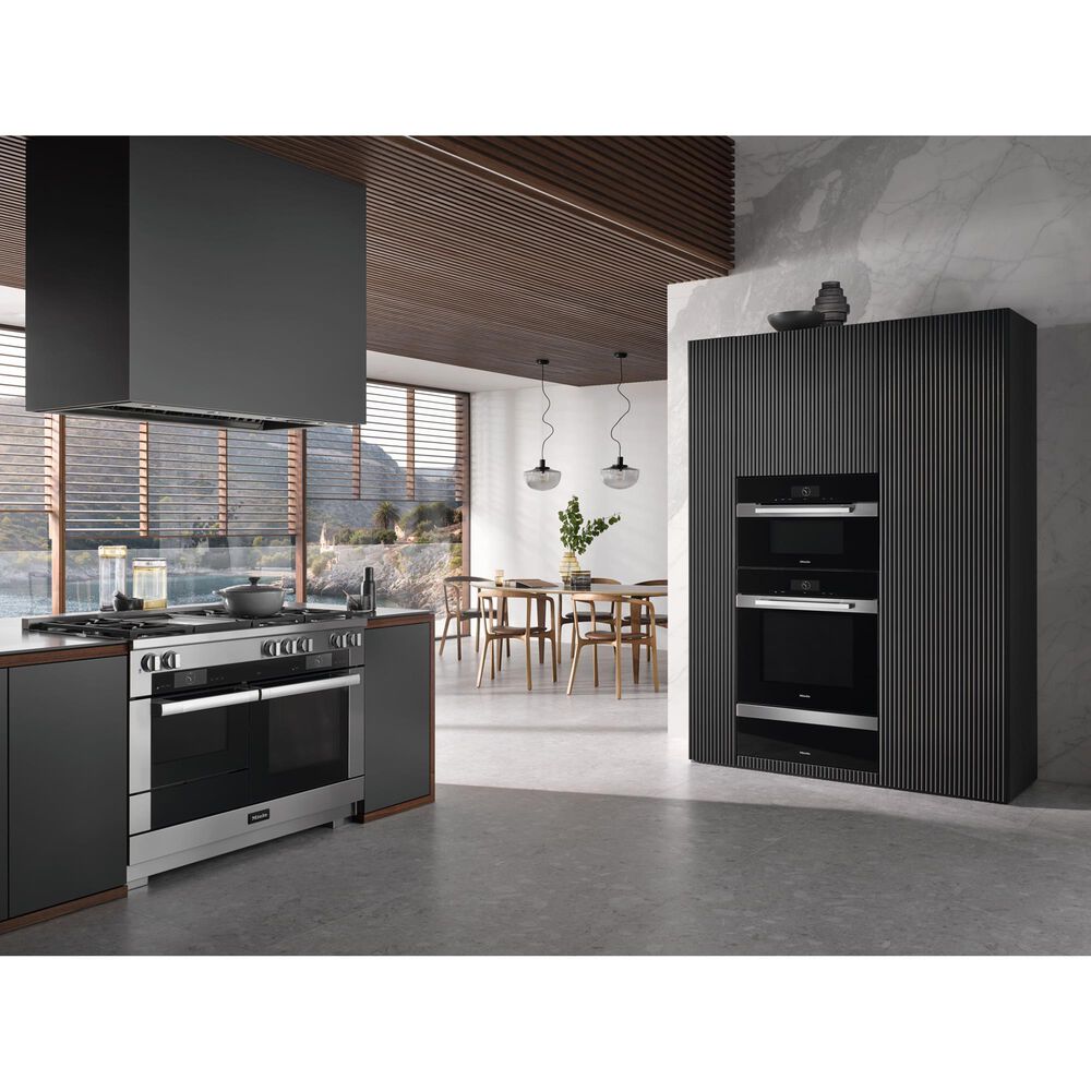 Miele 48" Freestanding Natural Gas Dual Fuel Range with Broil-Griddle Cover in Stainless Steel and Black, , large