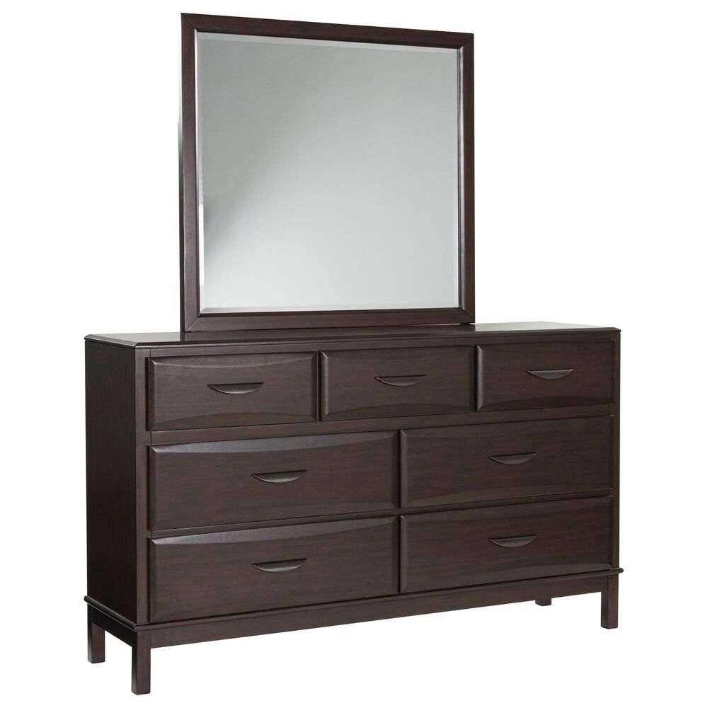 Ashley Vanmore 7-Drawer Dresser and Mirror in Rich Merlot, , large