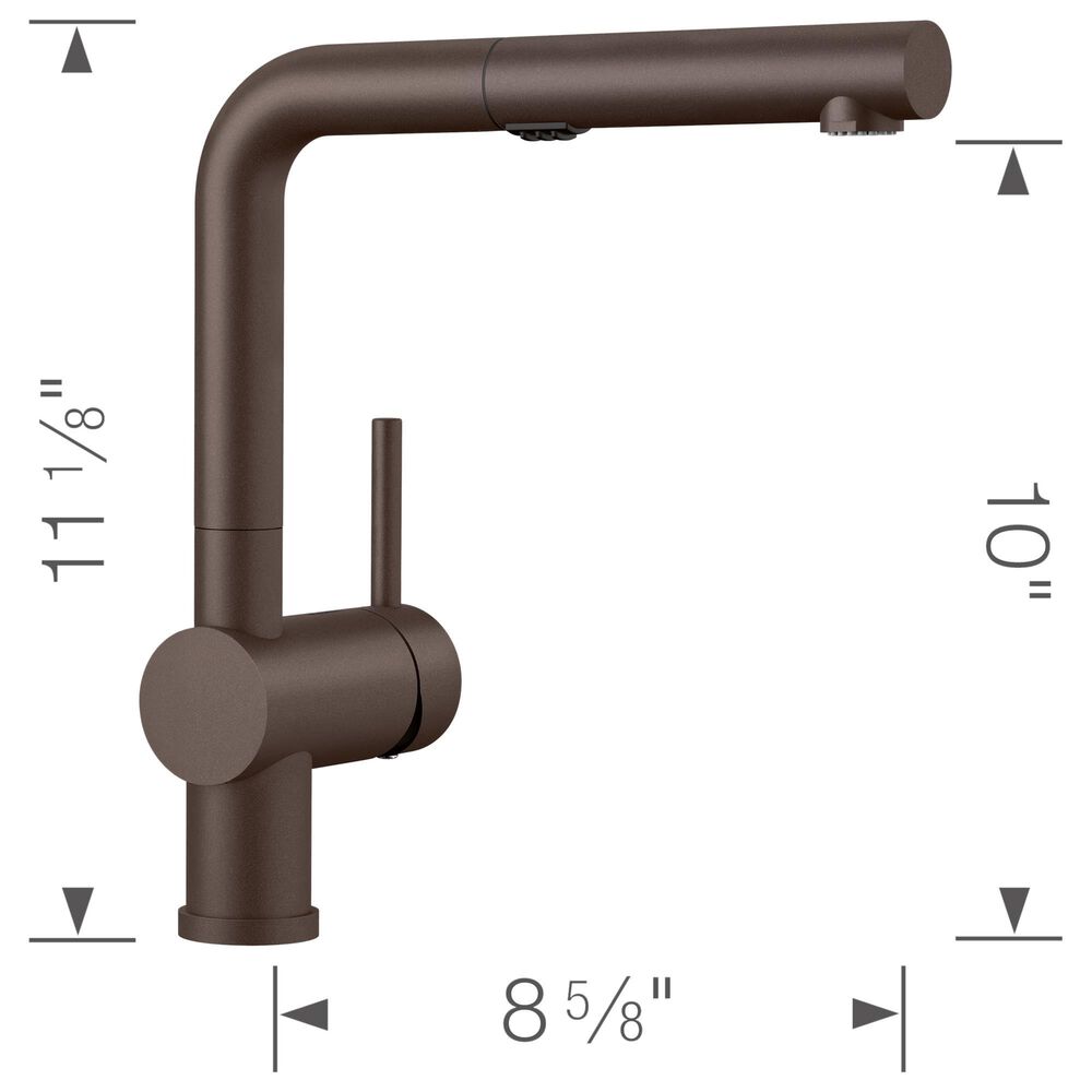 Blanco Linus 1.5 GPM Low-Arc Pull-Out Kitchen Faucet in Cafe, , large