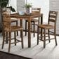 Furniture of America Lubbock 5-Piece Counter Height Dining Set in Walnut, , large