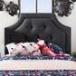 Baxton Studio Mars Twin Upholstered Panel Headboard in Dark Grey, , large
