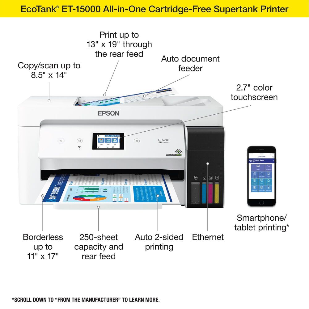 Epson EcoTank ET-15000 All-in-One Cartridge-Free Supertank Printer