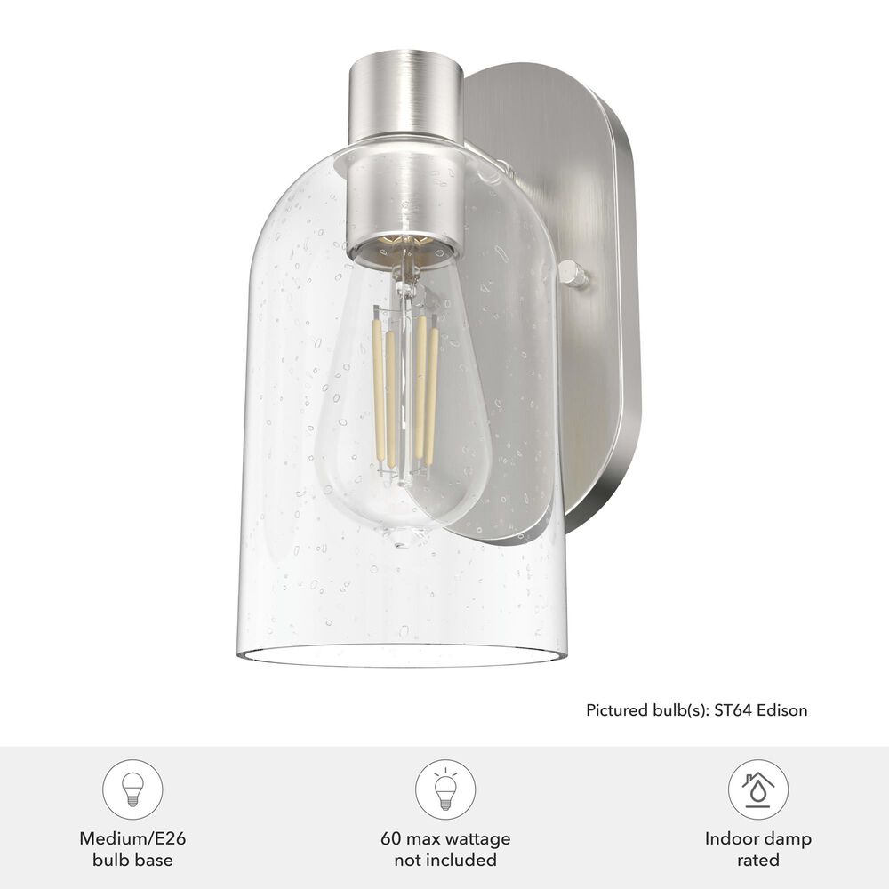 Hunter Lochmeade 1-Light Sconce in Brushed Nickel, , large