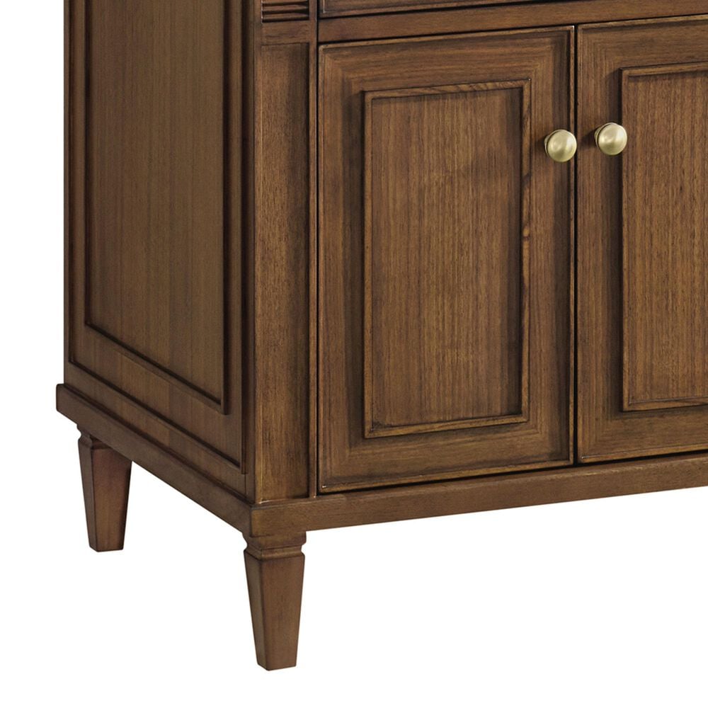 James Martin Vanities Lorelai 72&quot;Double Vanity in Mid-Century Walnut with 3 cm Victorian Silver Quartz Top, , large