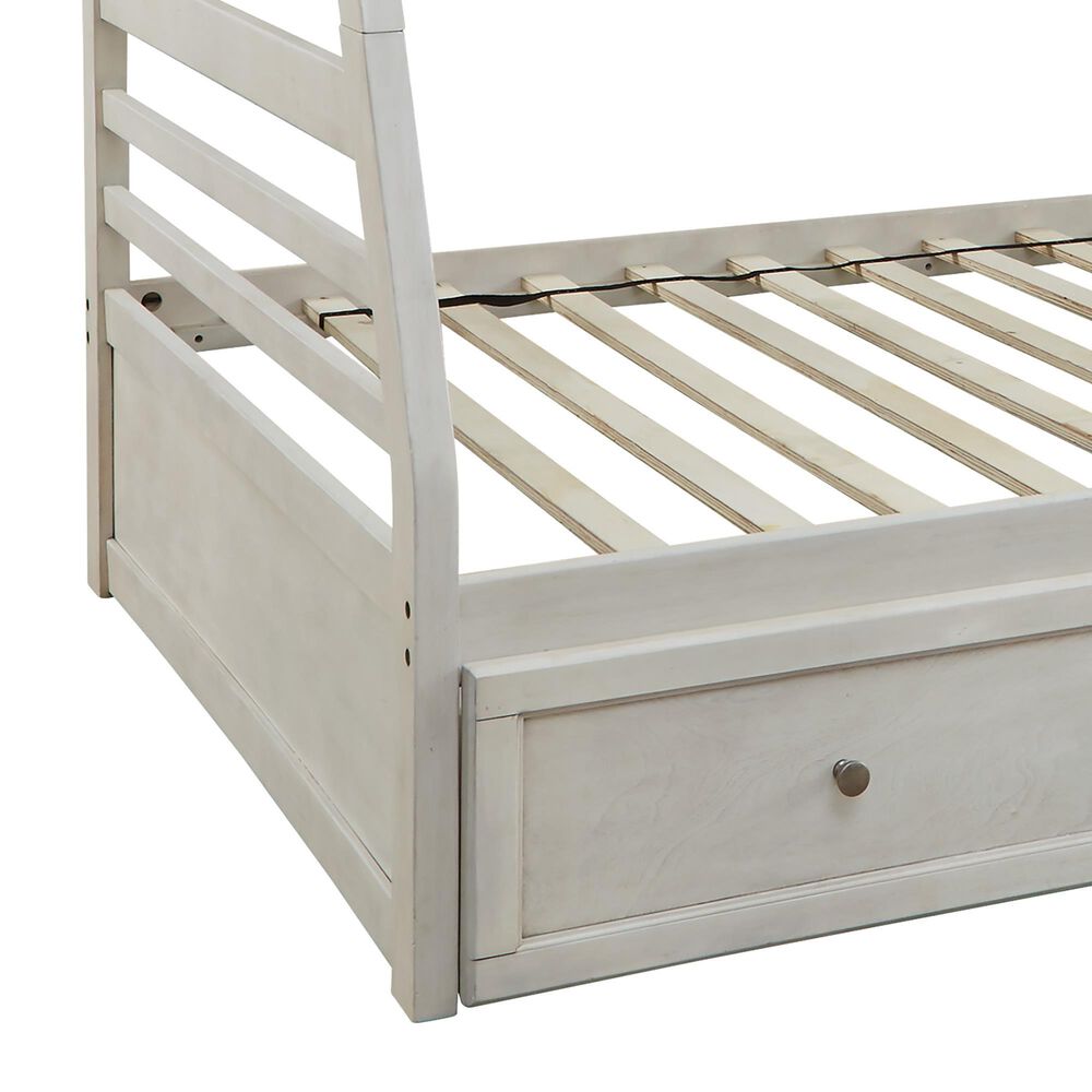 Ashley Robbinsdale Twin over Full Bunk Bed with Storage in Antique White, , large