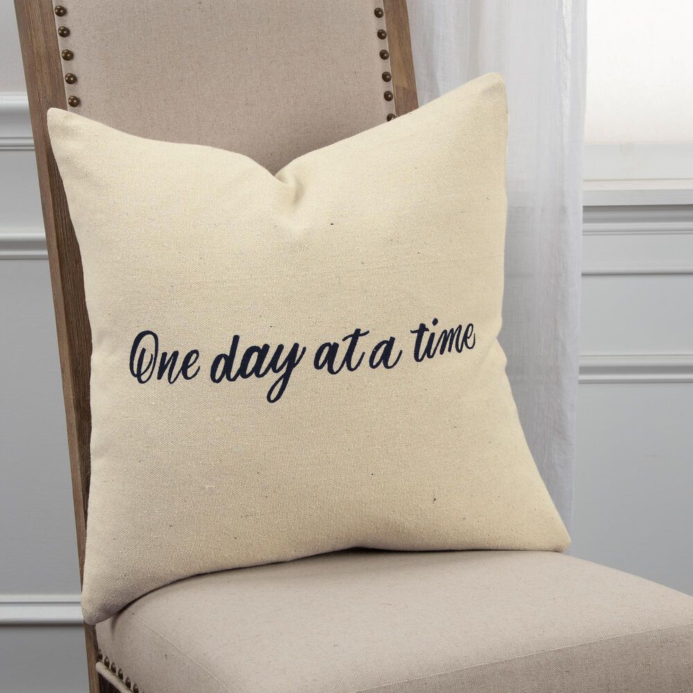 Rizzy Home Sentiment 20" Down Filled Pillow in Natural, , large