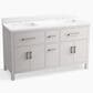 Kohler Kresla 60" Double Bathroom Vanity in Atmos Grey with 3 cm White Quartz Top and Rectangular Sinks, , large
