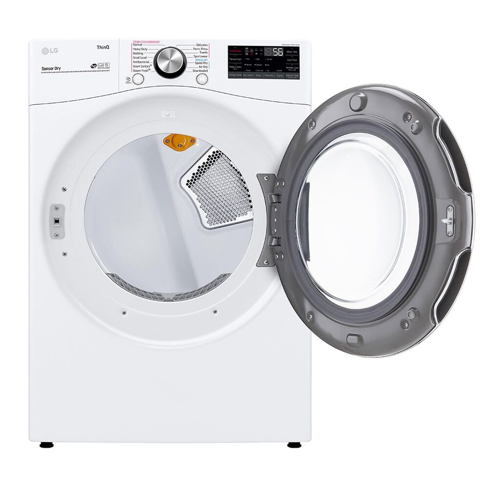 LG 7.4 Cu. Ft. Smart Front Load Electric Dryer with TurboSteam in White, , large