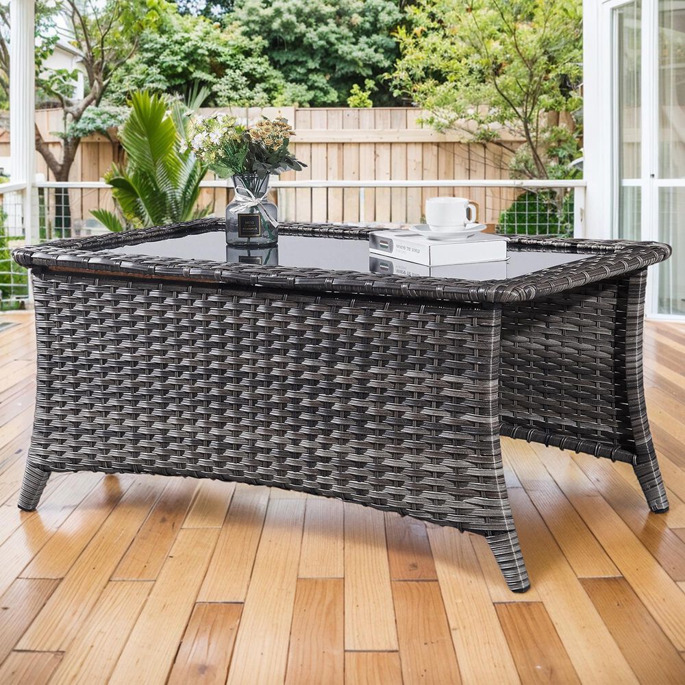 Sunwell Garden Outdoor Coffee Table in Gray, , large