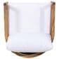 Hearth and Haven Outdoor Patio Club Chair with Cream White Cushion in Light Teak, , large