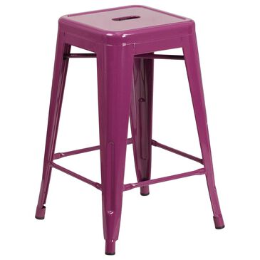 Flash Furniture 24" Counter Stool in Purple, , large