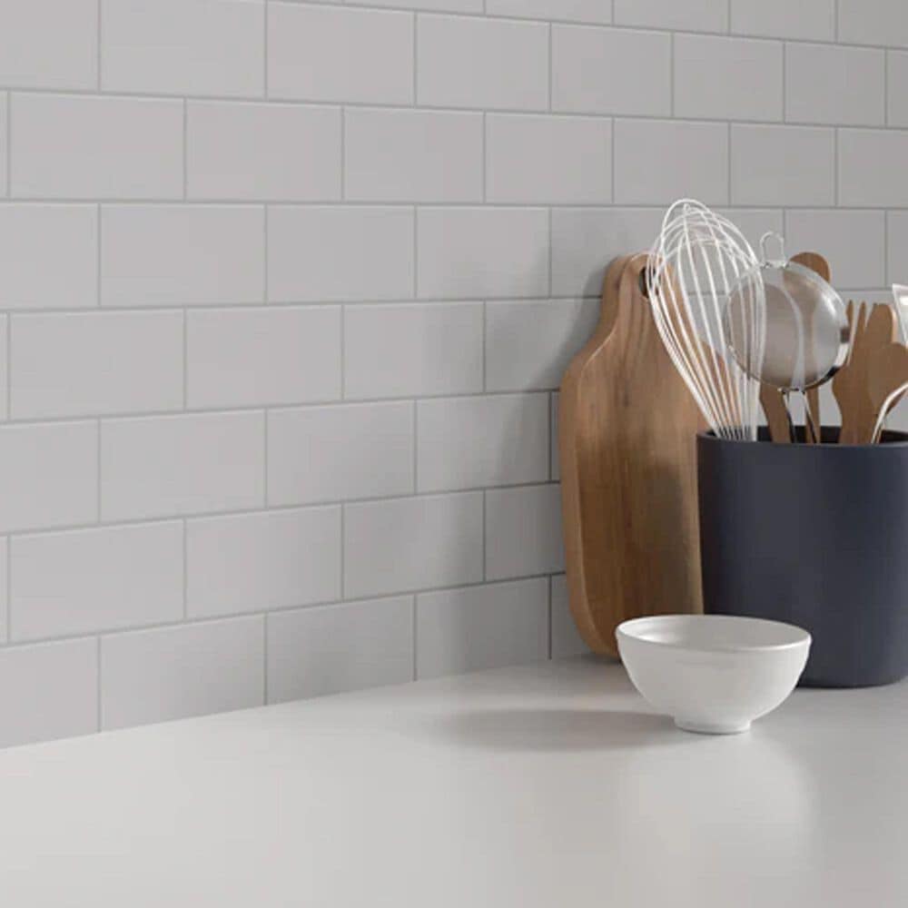 Emser Catch Gray 3&quot; x 6&quot; Matte Subway Ceramic Wall Tile, , large