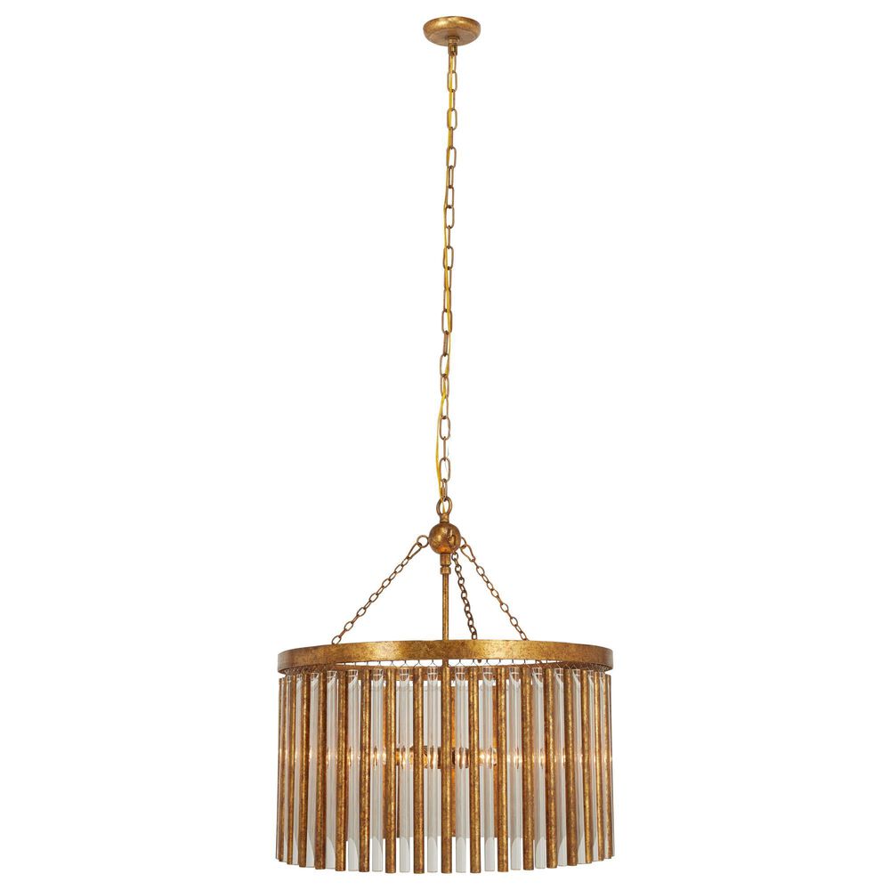 Maple and Jade 6-Light Chandelier in Gold, , large